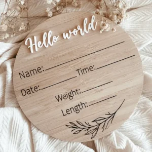 Writeable Neutral Birth Announcement Sign