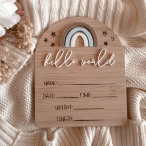 Rainbow Writeable Birth Announcement Sign