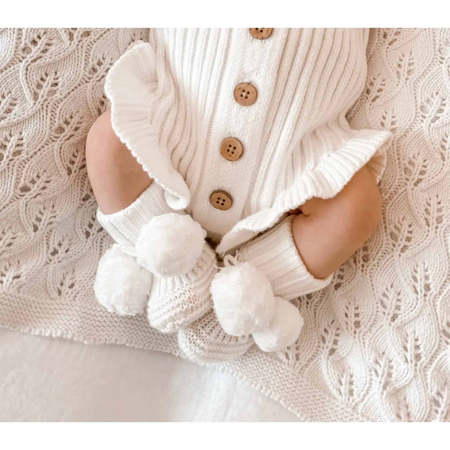 Ruffled Onesie - Milk - Image 2