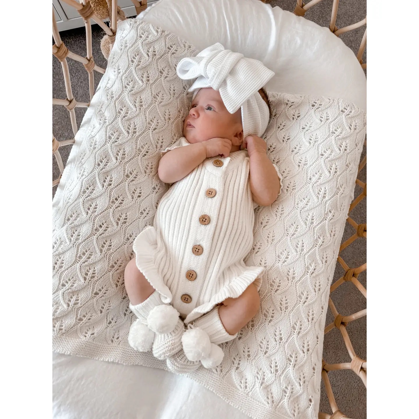 Ruffled Onesie - Milk