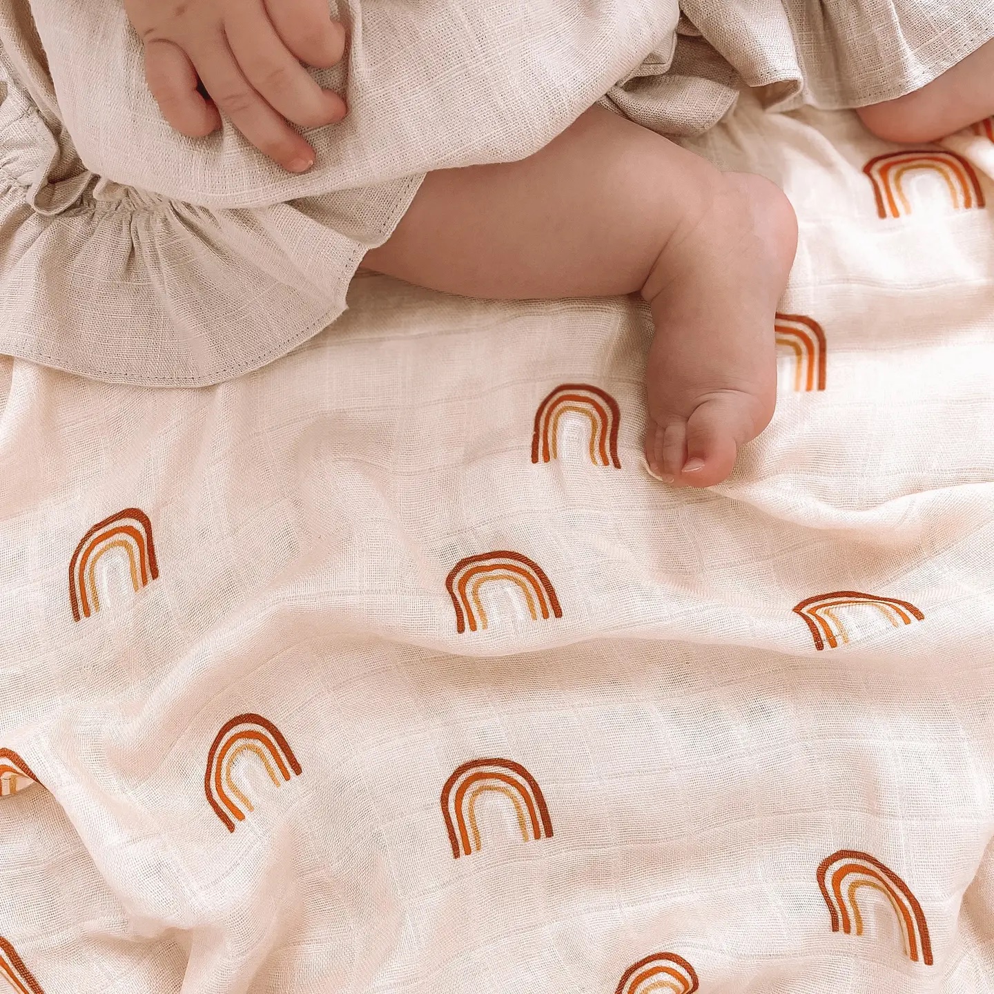 Rainbows Organic Muslin Wrap Swaddle - Image 2
