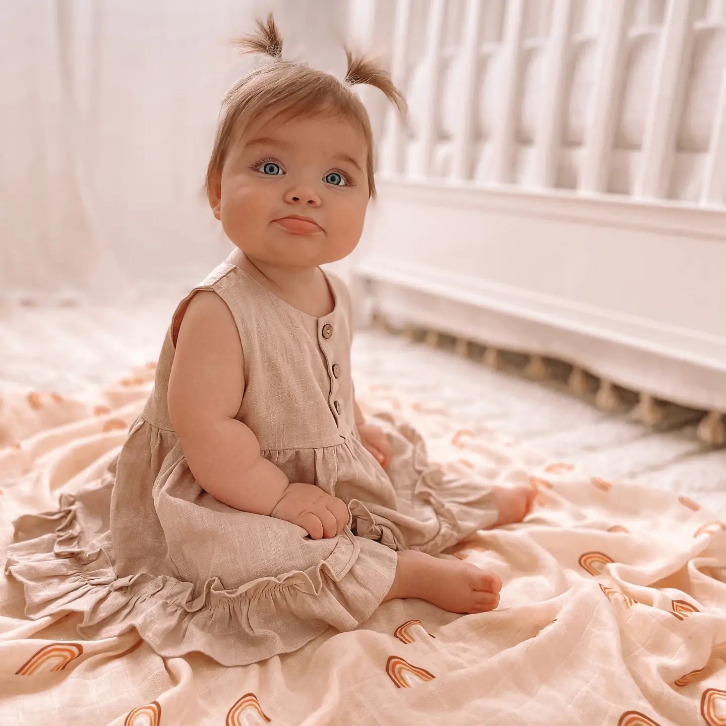 Rainbows Organic Muslin Wrap Swaddle - Image 3