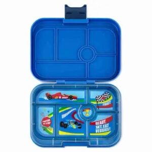 Yumbox Original 6 Compartment Bento Box - Surf Blue Race Car Tray