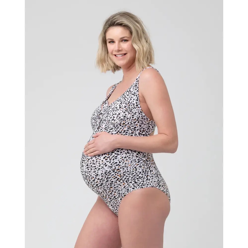Pebbles Tie Front Multi One Piece Swimsuit - Maternity - Image 3