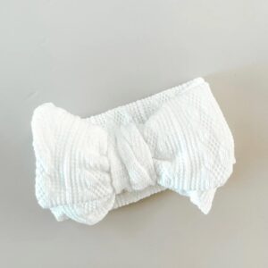 Knit Oversized Bow - White