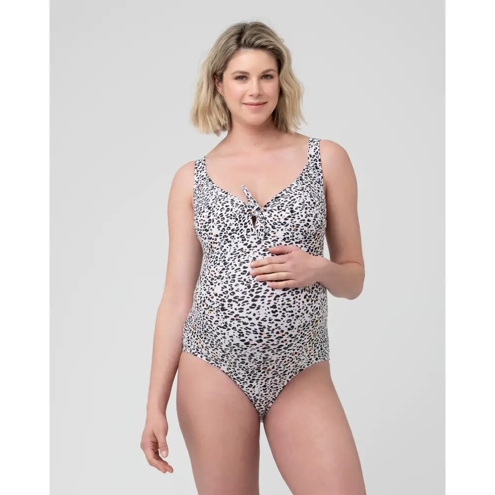 Pebbles Tie Front Multi One Piece Swimsuit - Maternity