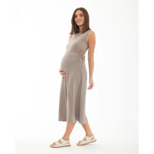 Carol Rib A-Line Dress Taupe