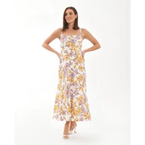 Maya Tie Back Linen Dress Natural