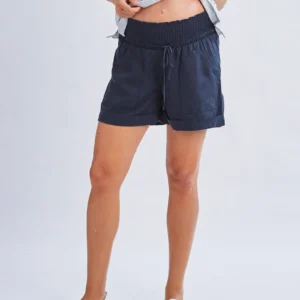 Angel Maternity Denim Tencel Shorts - Navy