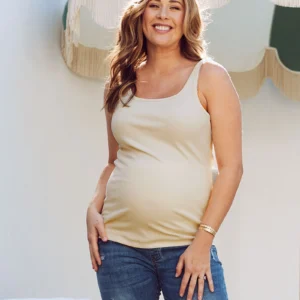 Jenna Maternity Basic Singlet - Beige