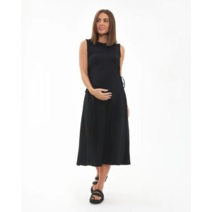 Ripe Maternity Carol Rib A-Line Dress Black