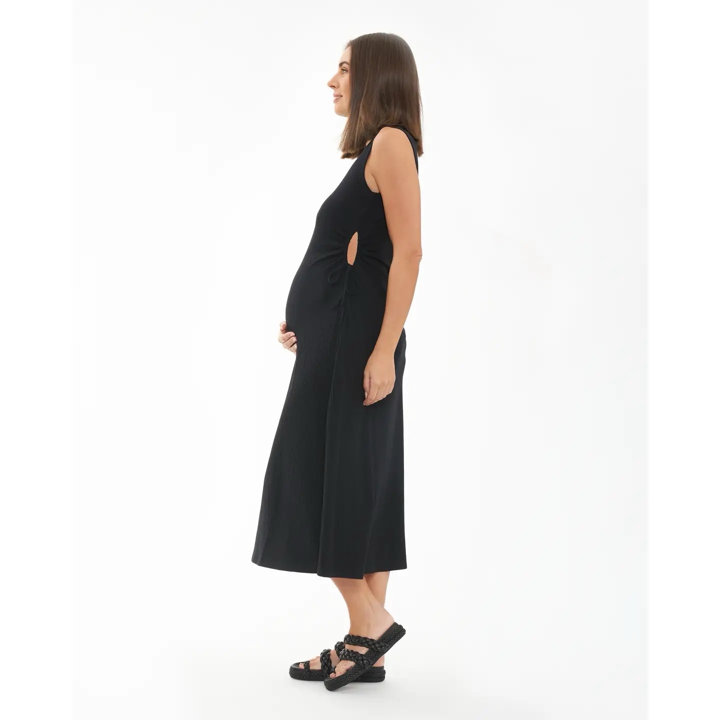Ripe Maternity Carol Rib A-Line Dress Black - Image 3