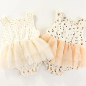 MaMer Sienna Tutu Romper - Pale Flowers