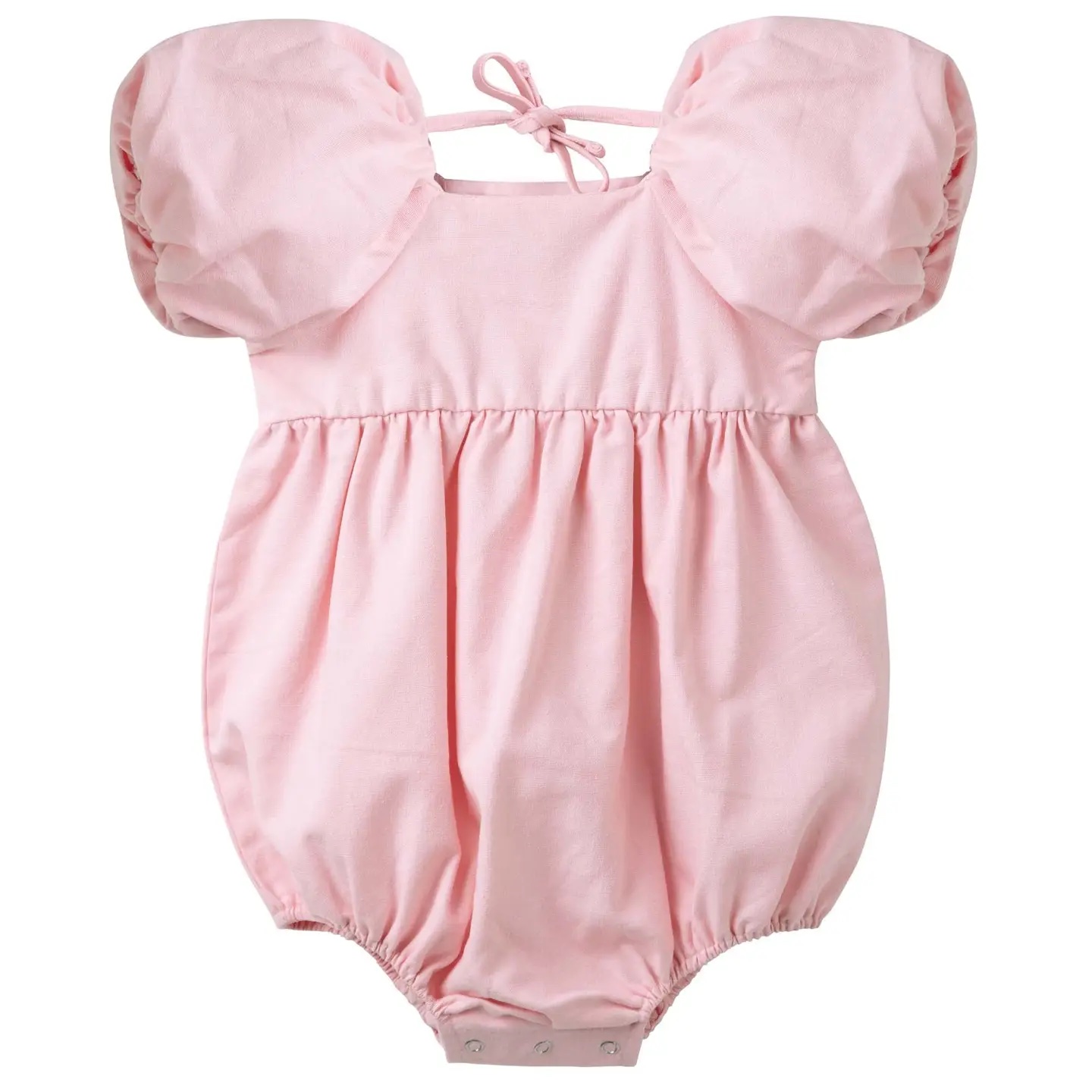 Grace Tie Back Romper - Pink