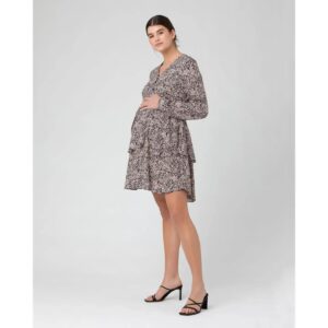 Ripe Maternity Florence Layered Dress Black / Dusty Pink