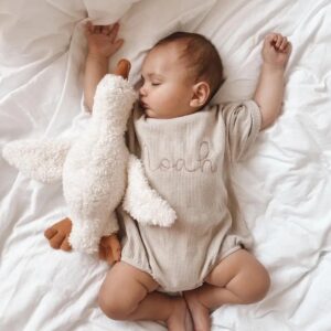 Waffle Bubble Romper - Natural