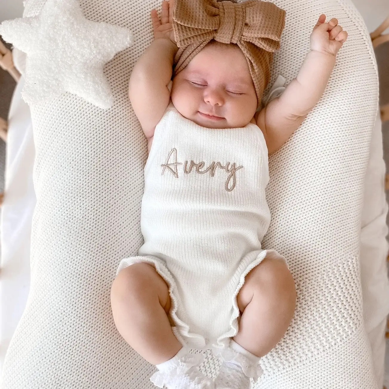 Thin Rib Frill Romper - Milk - Image 4