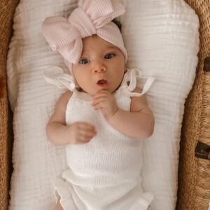 Thin Rib Frill Romper - Milk