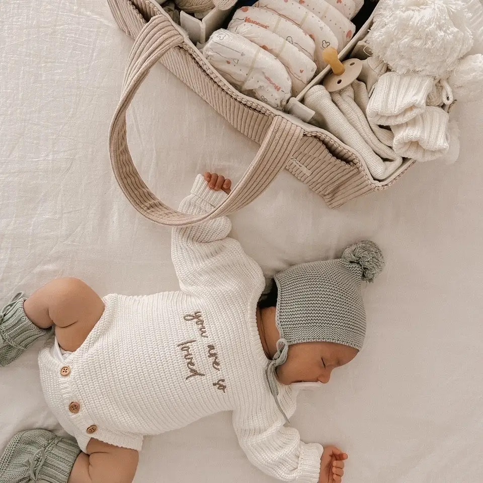 Nappy Caddy Organiser - Cord | Taupe - Image 5