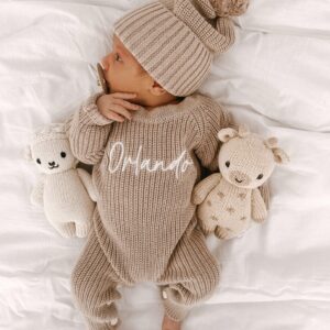 LONG RIBBED ROMPER | TEDDY BROWN