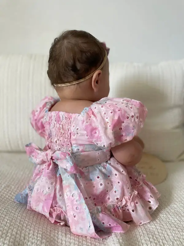 Polly Puff Sleeve Rainbow Baby Romper - Image 6