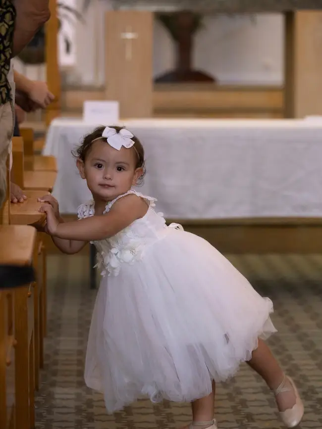 Layla White Flower Girl Dress - Image 2