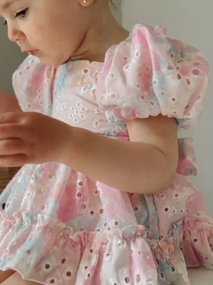 Polly Puff Sleeve Rainbow Baby Romper - Image 5