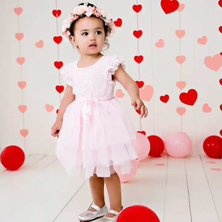 My First Lace Tutu Short Sleeve - Pink - Image 3