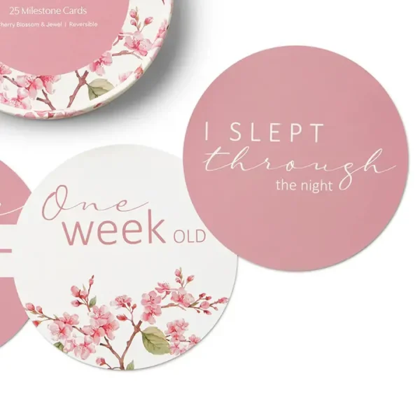 Snuggle Hunny Cherry Blossom Reversible Milestone Cards - Image 3