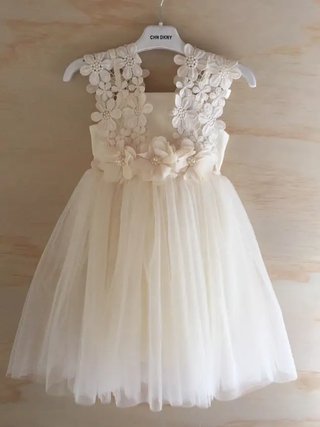 Layla Ivory Flower Girl Dress