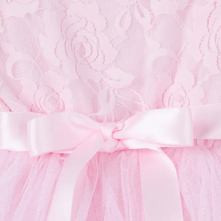 My First Lace Tutu Short Sleeve - Pink - Image 2