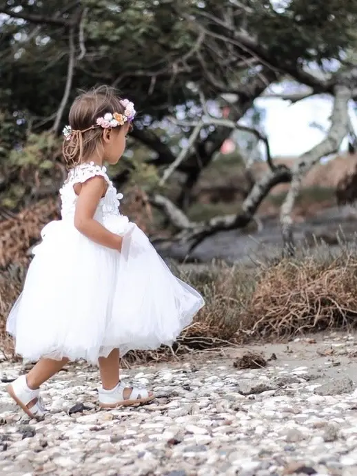 Layla White Flower Girl Dress - Image 4