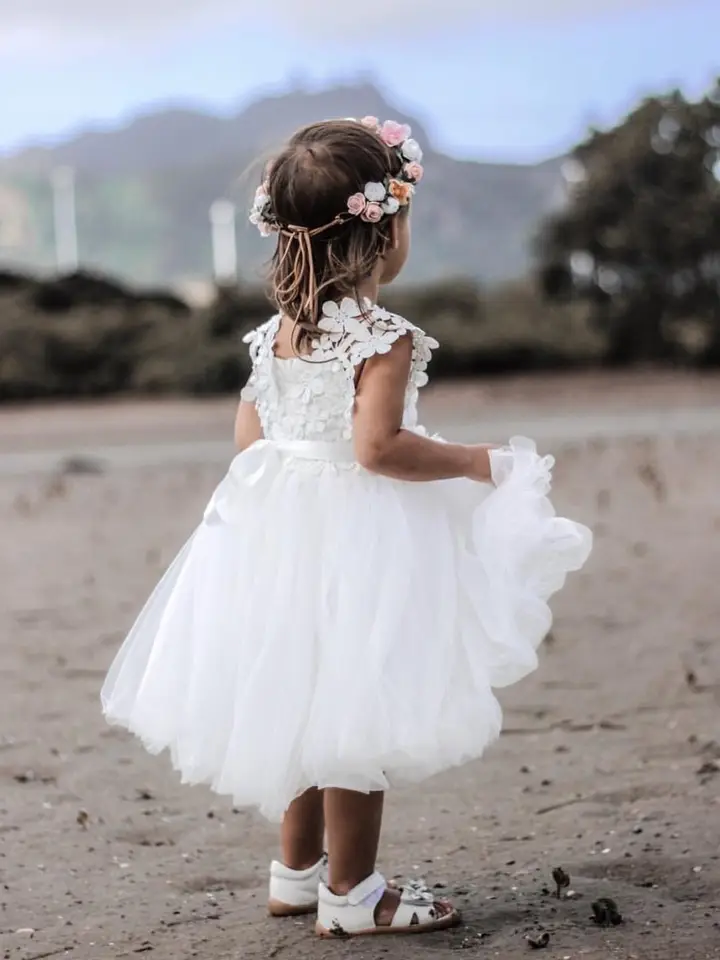 Layla White Flower Girl Dress - Image 5