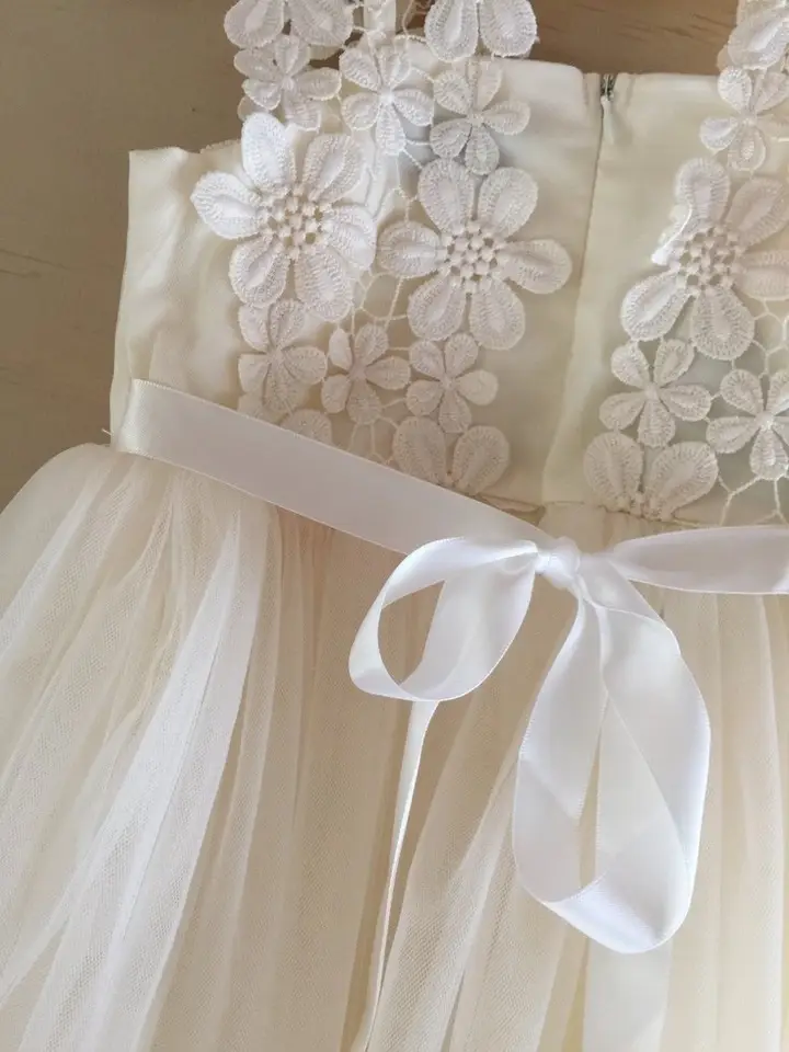 Layla Ivory Flower Girl Dress - Image 6