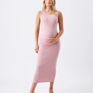 Ripe Luxe Knit Off Shoulder Dress Pink