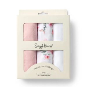 Snuggle Hunny Large Organic Muslin Wraps 3 Pack - Camille/Milk/Fairytale