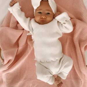 Ribbed Kimono Set | Milk