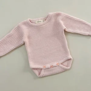 Classic Ribbed Romper - Baby Pink