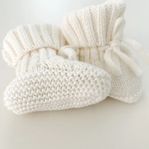 Cuff Newborn Lace Booties - Milk
