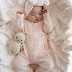 Kimono Bow Romper | Baby Pink