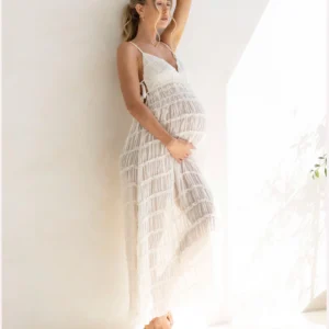 Chloé Sheer Maternity Dress – White