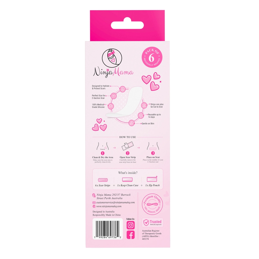 Ninja Mama Transparent C-Section Silicone Scar Strips - Pack of 6 - Image 5