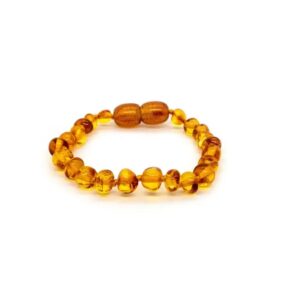 Baltic Amber Teething Bracelet - Polished Honey