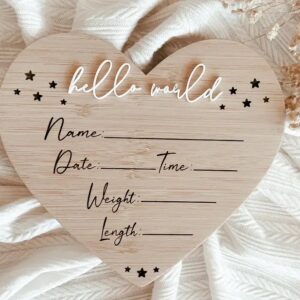 Hello World Writeable Birth Announcement Sign
