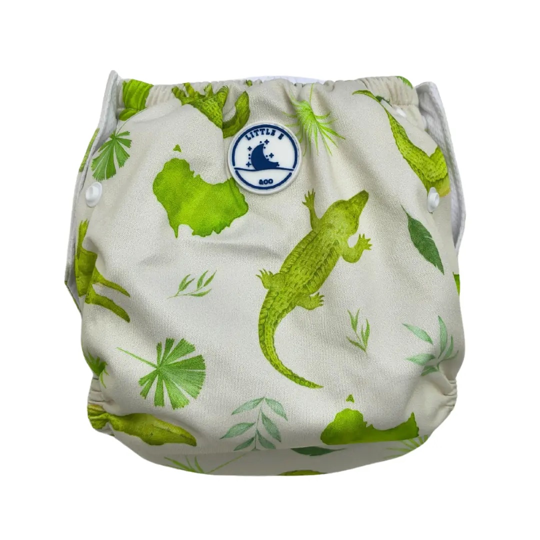 Reusable Swim Nappy & Mini Wet Bag Combo ~ Crocodiles - Image 2