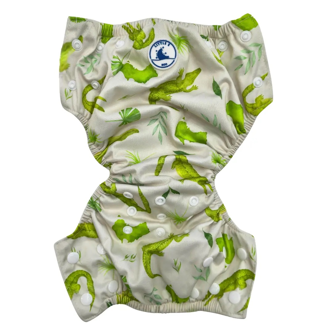 Reusable Swim Nappy & Mini Wet Bag Combo ~ Crocodiles - Image 3