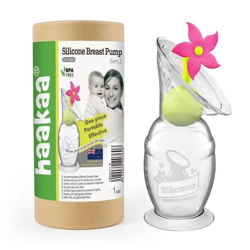Haakaa 150ml Silicone Breast Pump & Flower Stopper Pack - Image 3