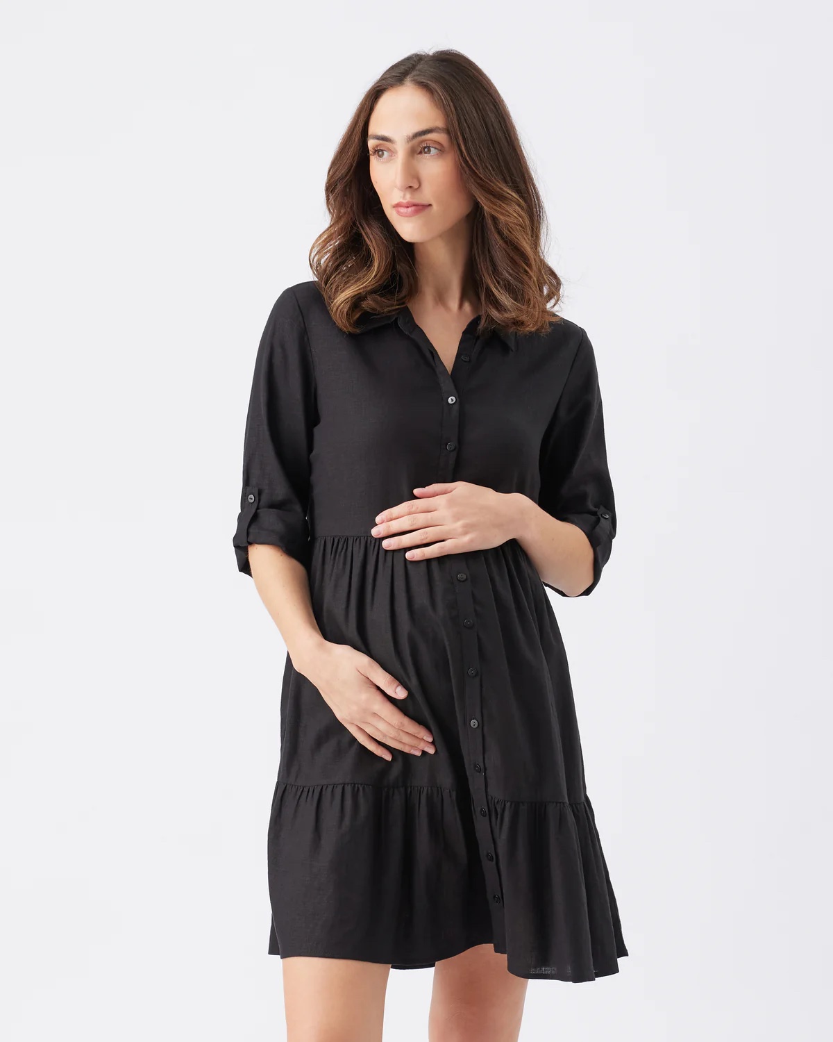 Ripe Adel Linen Dress Black - Image 6