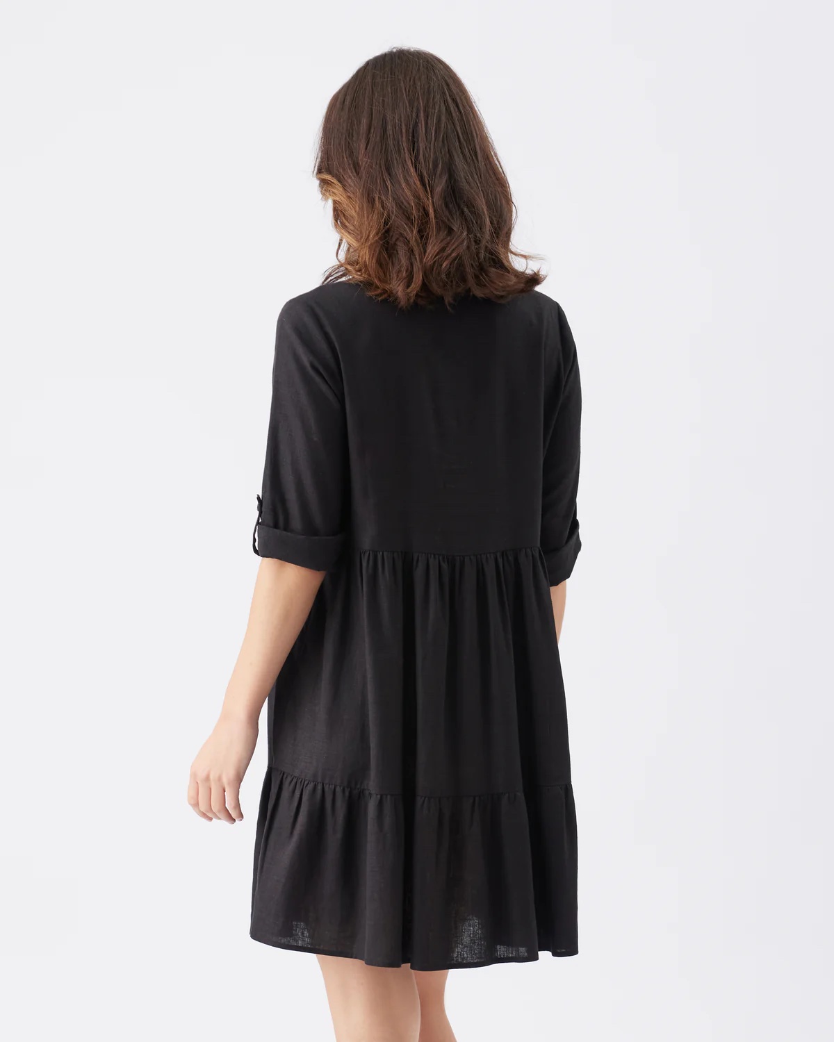 Ripe Adel Linen Dress Black - Image 3