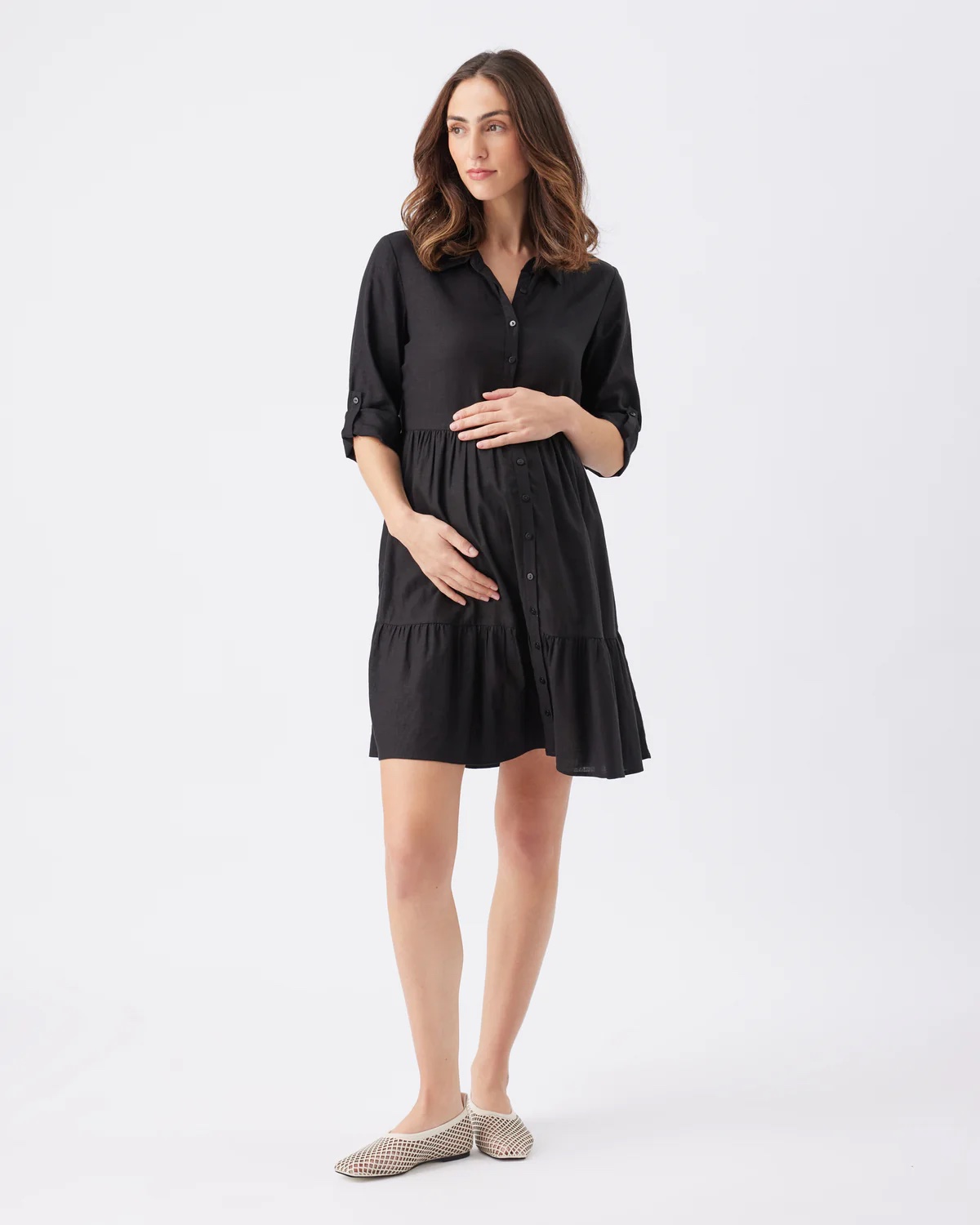 Ripe Adel Linen Dress Black